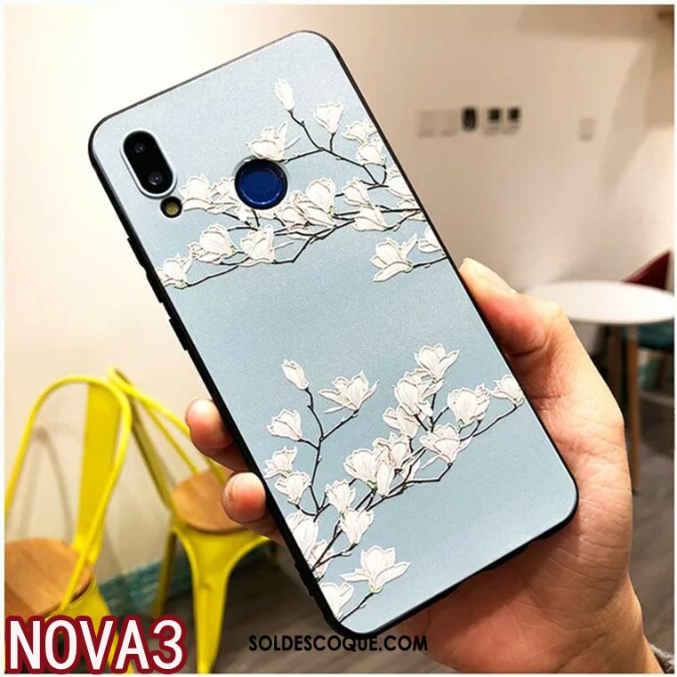 Coque Huawei Nova 3 Téléphone Portable Gaufrage Frais Fluide Doux Incassable En Ligne