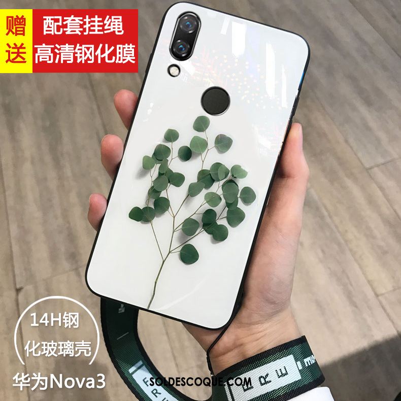 Coque Huawei Nova 3 Verre Nouveau Téléphone Portable Personnalité Jeunesse Housse Pas Cher