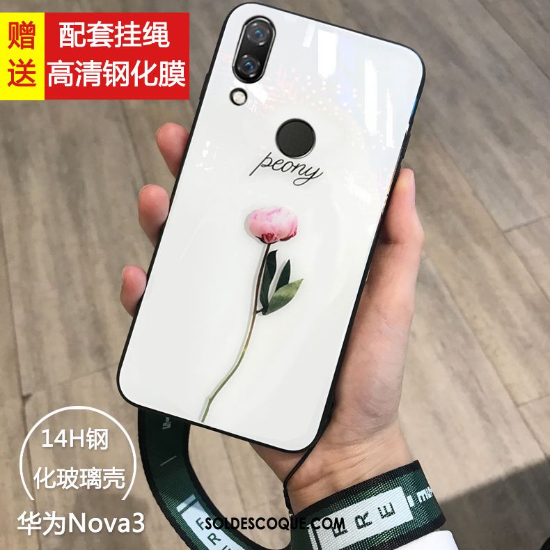 Coque Huawei Nova 3 Verre Nouveau Téléphone Portable Personnalité Jeunesse Housse Pas Cher