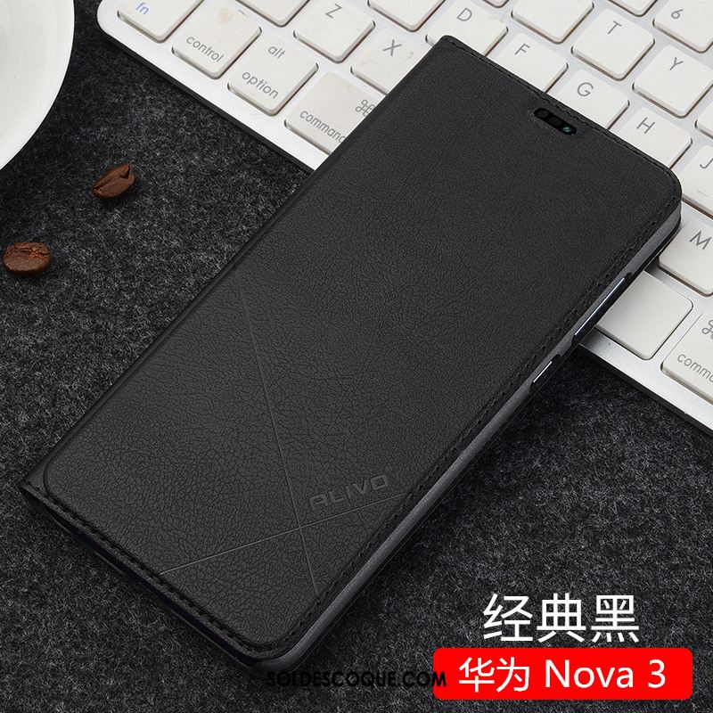 Coque Huawei Nova 3 Étui En Cuir Incassable Protection Clamshell Téléphone Portable Pas Cher