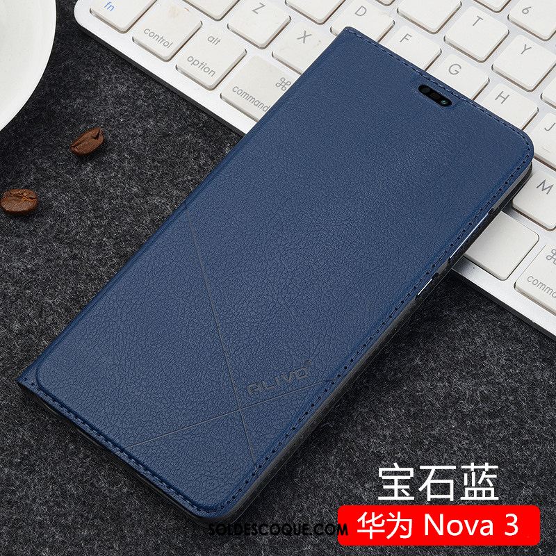 Coque Huawei Nova 3 Étui En Cuir Incassable Protection Clamshell Téléphone Portable Pas Cher