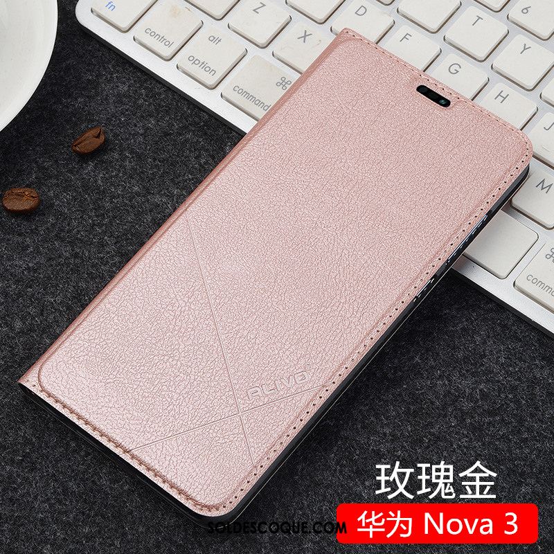 Coque Huawei Nova 3 Étui En Cuir Incassable Protection Clamshell Téléphone Portable Pas Cher