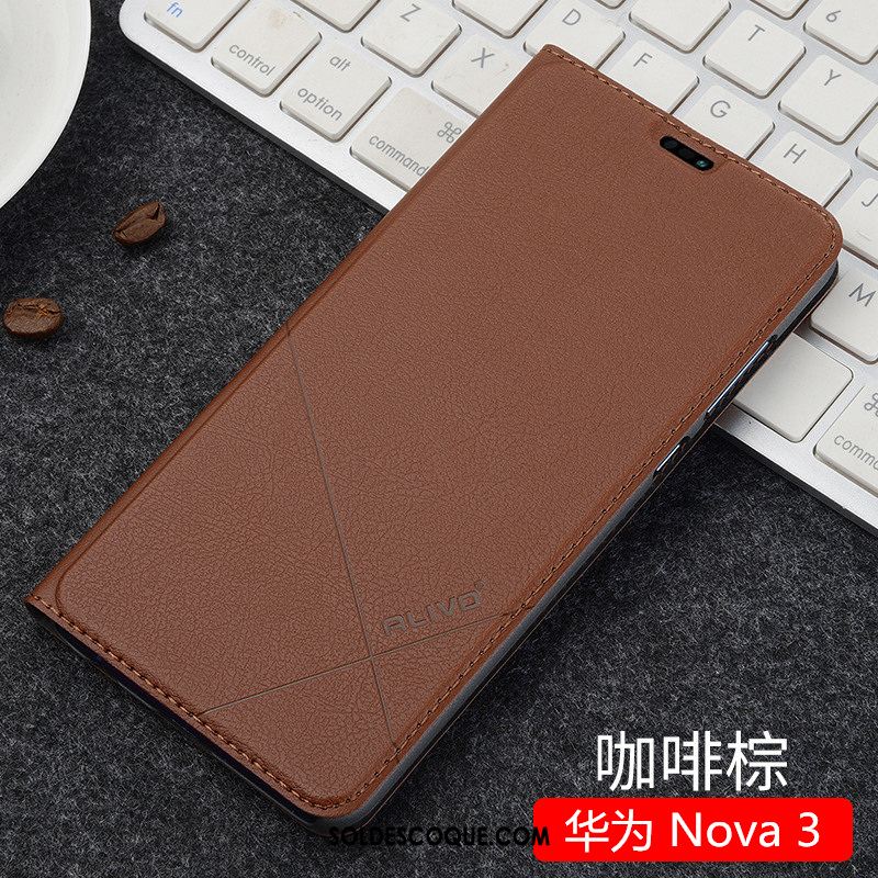 Coque Huawei Nova 3 Étui En Cuir Incassable Protection Clamshell Téléphone Portable Pas Cher