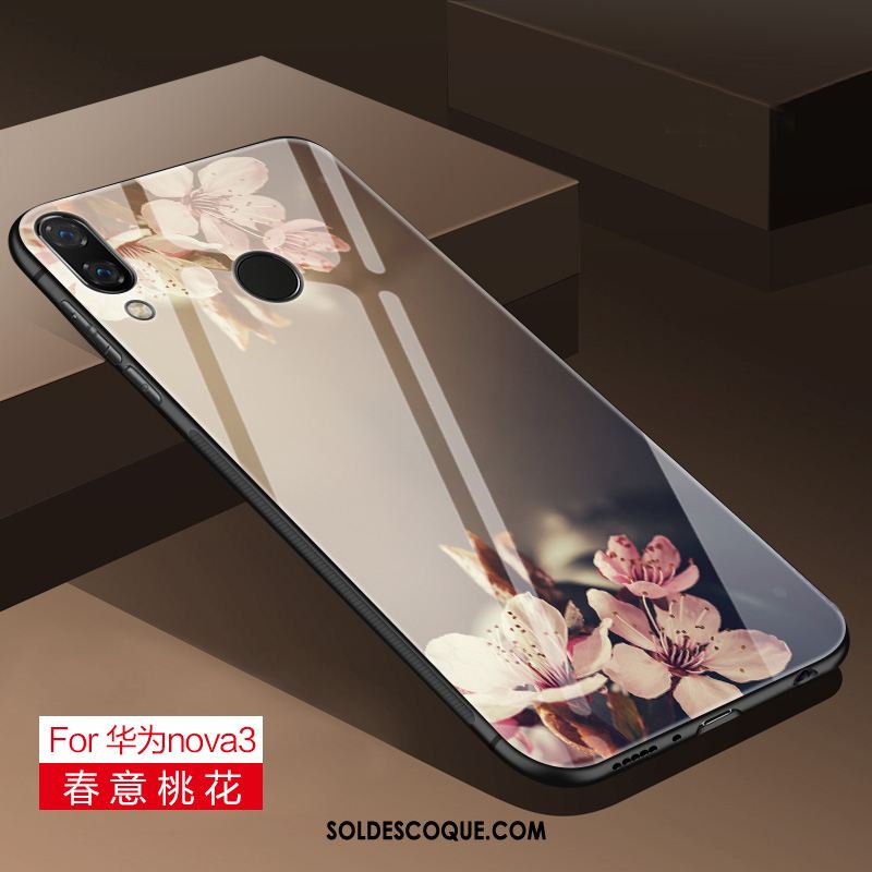 Coque Huawei Nova 3 Étui Rose Incassable Luxe Silicone En Vente