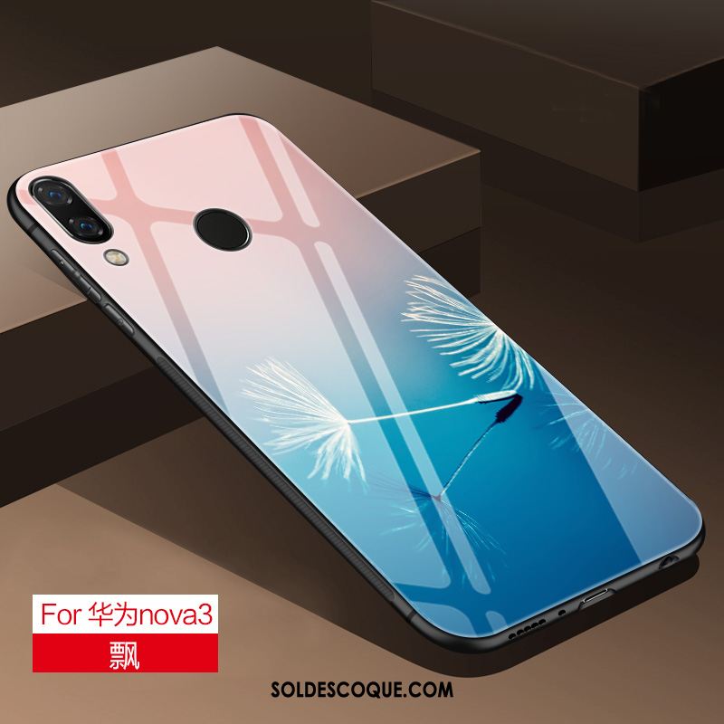 Coque Huawei Nova 3 Étui Rose Incassable Luxe Silicone En Vente