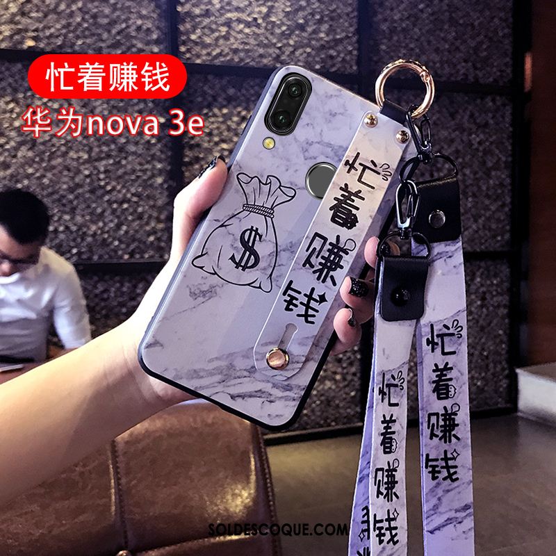 Coque Huawei Nova 3e Amoureux Charmant Incassable Étui Cou Suspendu Housse Pas Cher