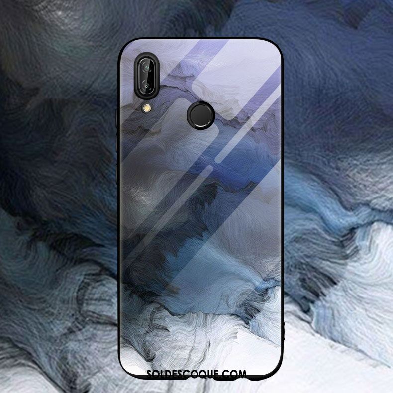 Coque Huawei Nova 3e Bleu Téléphone Portable Peinture À L'encre Difficile Étui France