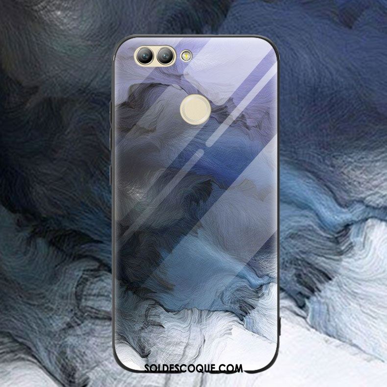 Coque Huawei Nova 3e Bleu Téléphone Portable Peinture À L'encre Difficile Étui France