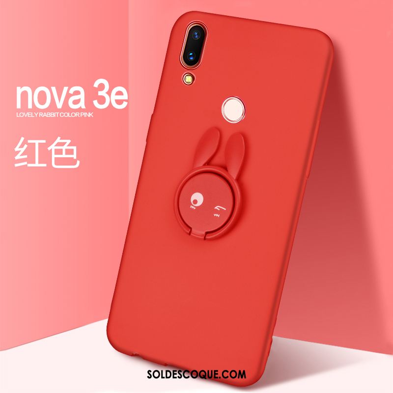 Coque Huawei Nova 3e Délavé En Daim Silicone Tout Compris Rose Protection Housse En Ligne