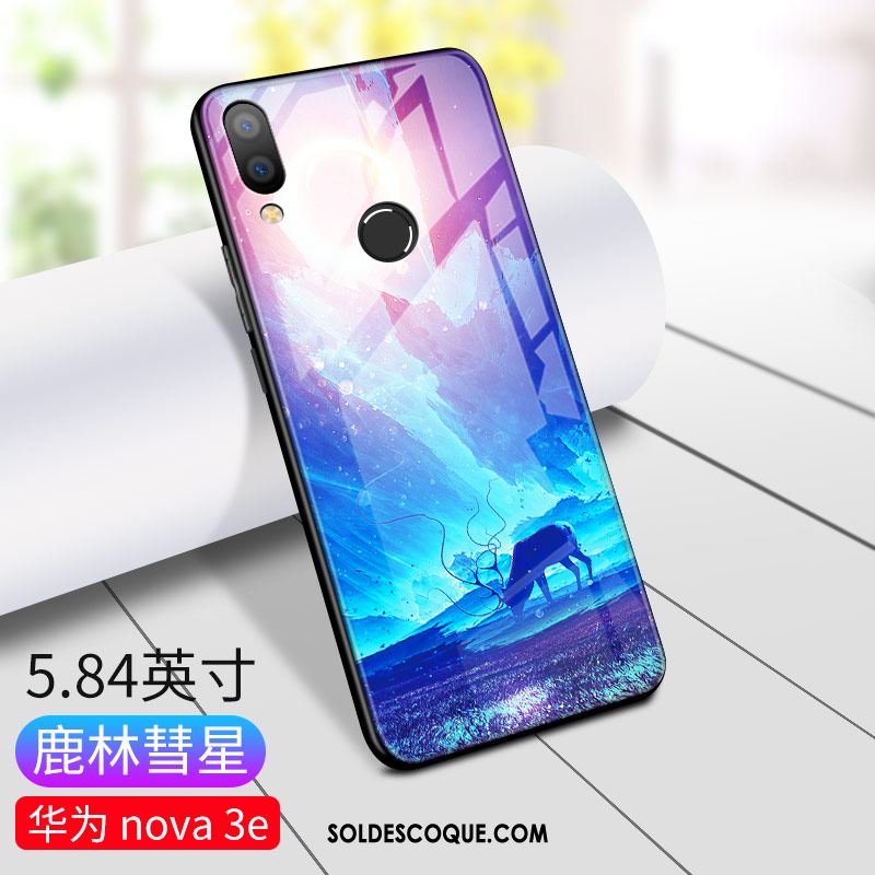 Coque Huawei Nova 3e Personnalité Incassable Net Rouge Silicone Mode Soldes