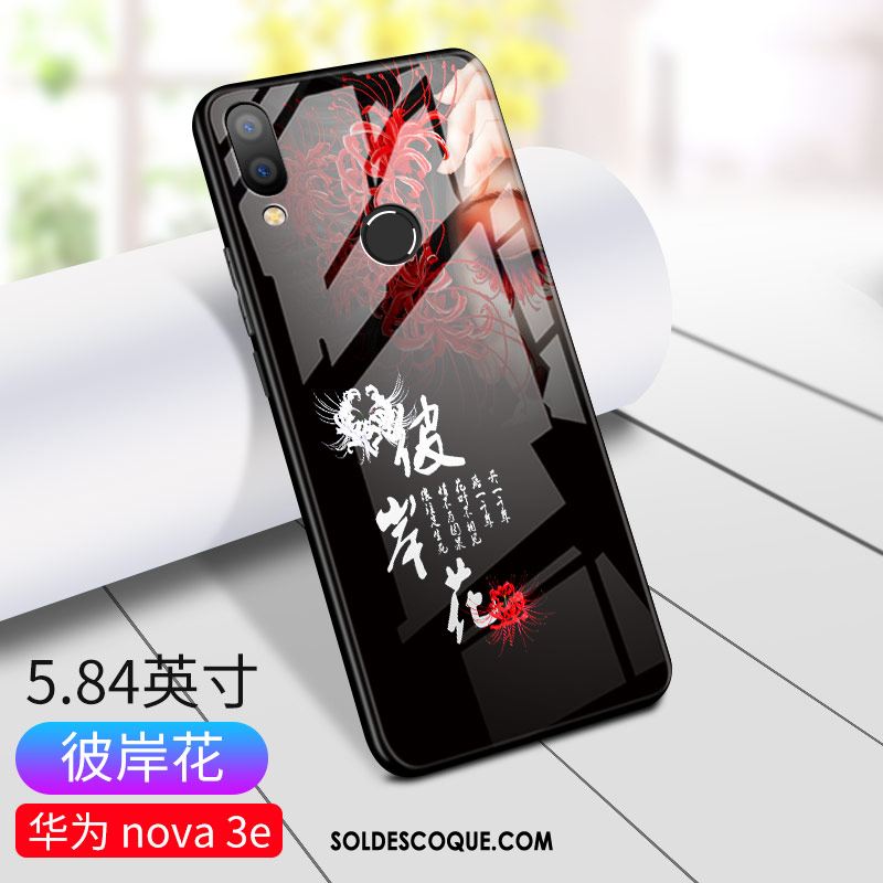 Coque Huawei Nova 3e Personnalité Incassable Net Rouge Silicone Mode Soldes