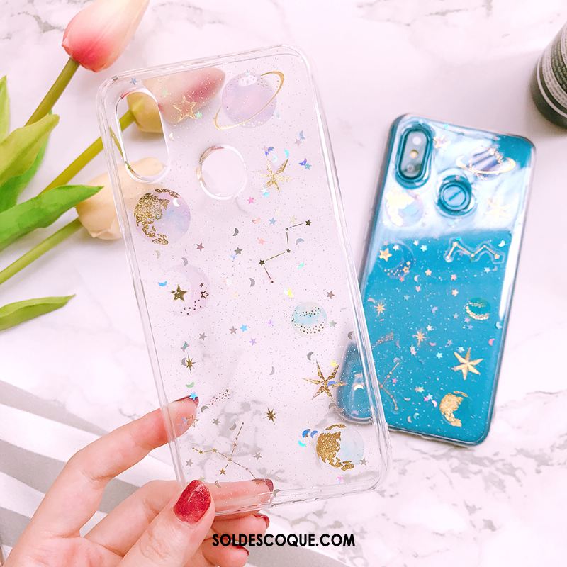 Coque Huawei Nova 3e Petit Bleu Fluide Doux Téléphone Portable Étui Pas Cher