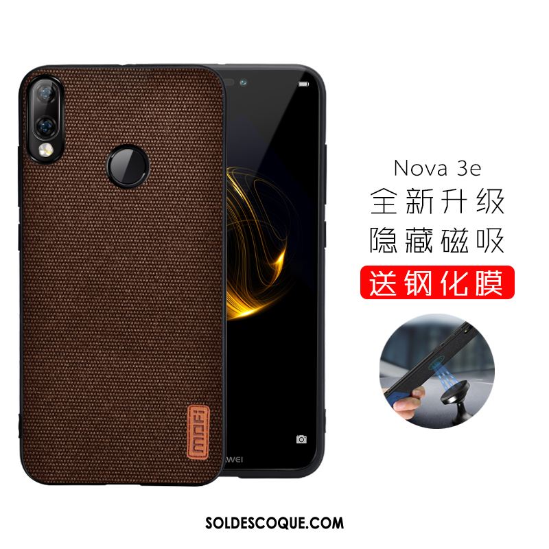 Coque Huawei Nova 3e Protection Fluide Doux Tout Compris Délavé En Daim Étui France