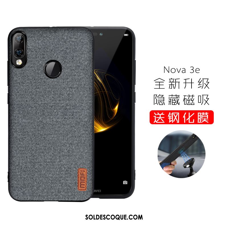 Coque Huawei Nova 3e Protection Fluide Doux Tout Compris Délavé En Daim Étui France