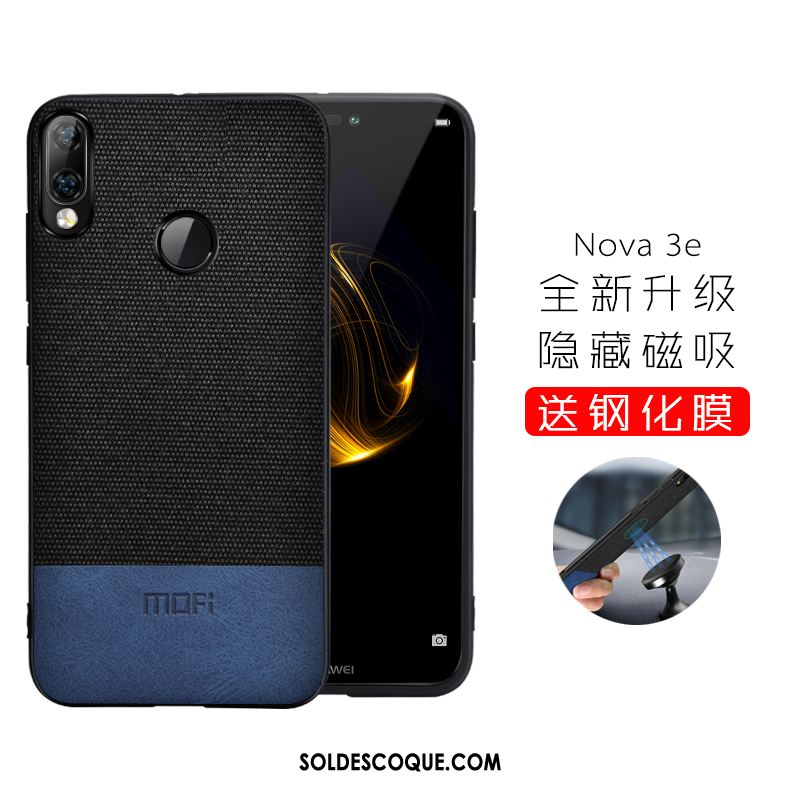 Coque Huawei Nova 3e Protection Fluide Doux Tout Compris Délavé En Daim Étui France