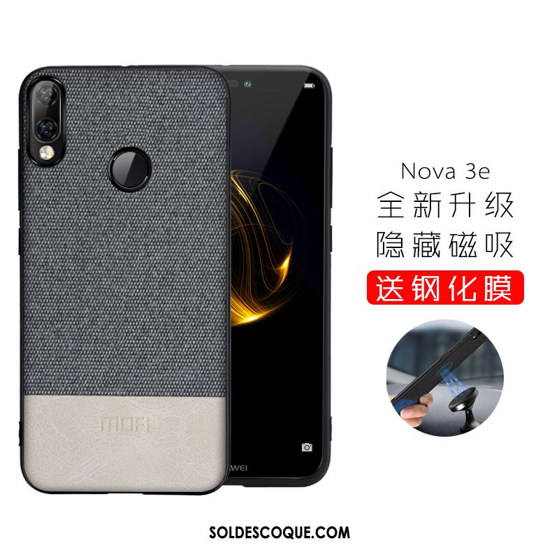 Coque Huawei Nova 3e Protection Fluide Doux Tout Compris Délavé En Daim Étui France