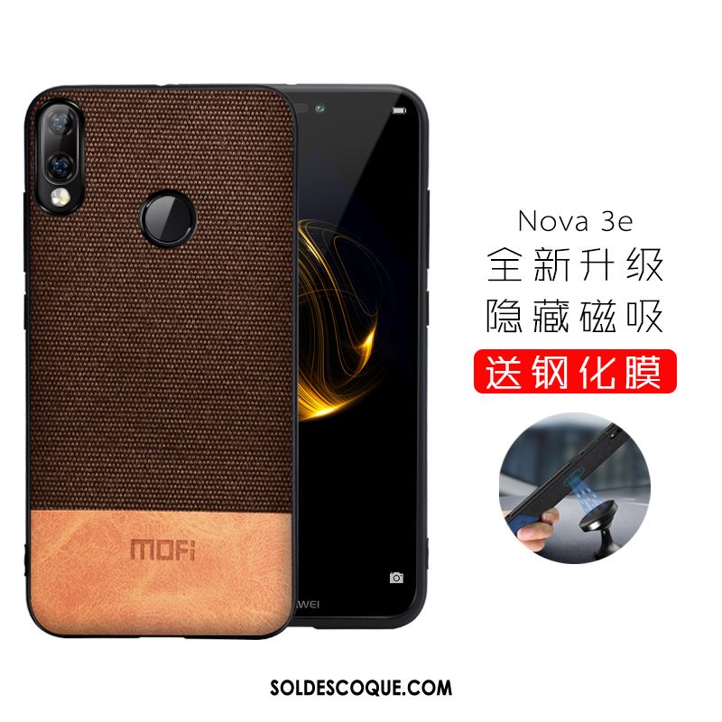 Coque Huawei Nova 3e Protection Fluide Doux Tout Compris Délavé En Daim Étui France