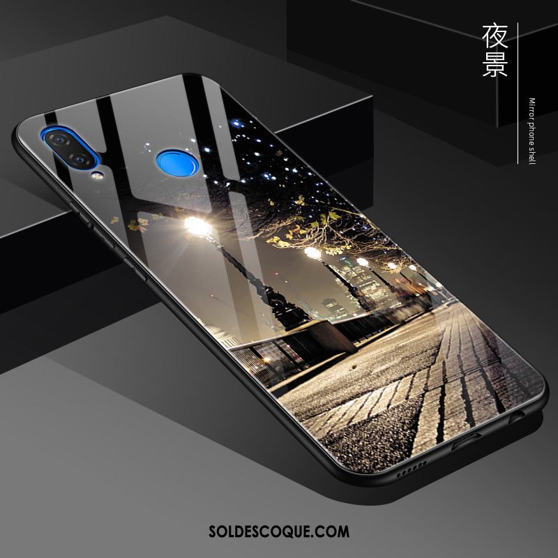 Coque Huawei Nova 3e Protection Tendance Verre Fluide Doux Miroir Pas Cher