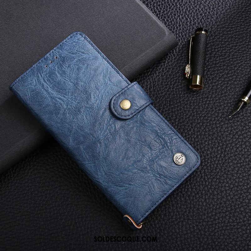 Coque Huawei Nova 3e Protection Étui Noir Téléphone Portable Cuir Véritable Pas Cher