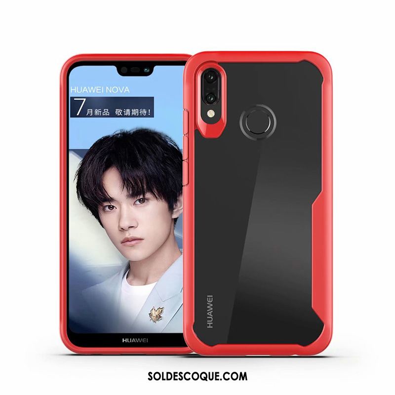 Coque Huawei Nova 3e Tendance Silicone Téléphone Portable Rouge Incassable Pas Cher