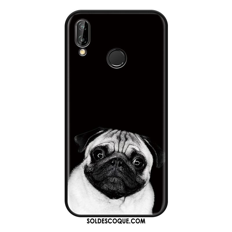 Coque Huawei Nova 3e Tout Compris Simple Protection Noir Dessin Animé En Ligne