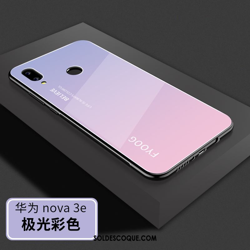 Coque Huawei Nova 3e Très Mince Verre Tendance Incassable Téléphone Portable Pas Cher