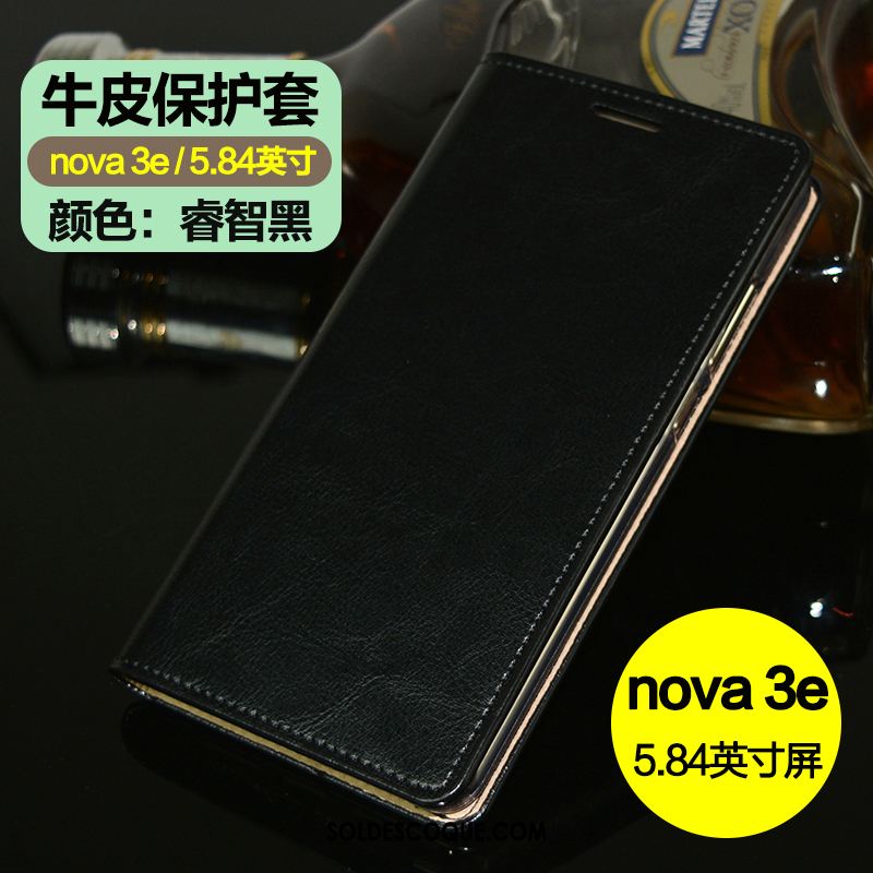 Coque Huawei Nova 3e Étui En Cuir Téléphone Portable Bleu Tout Compris Protection Housse En Ligne