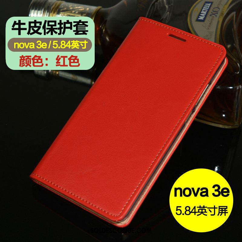 Coque Huawei Nova 3e Étui En Cuir Téléphone Portable Bleu Tout Compris Protection Housse En Ligne