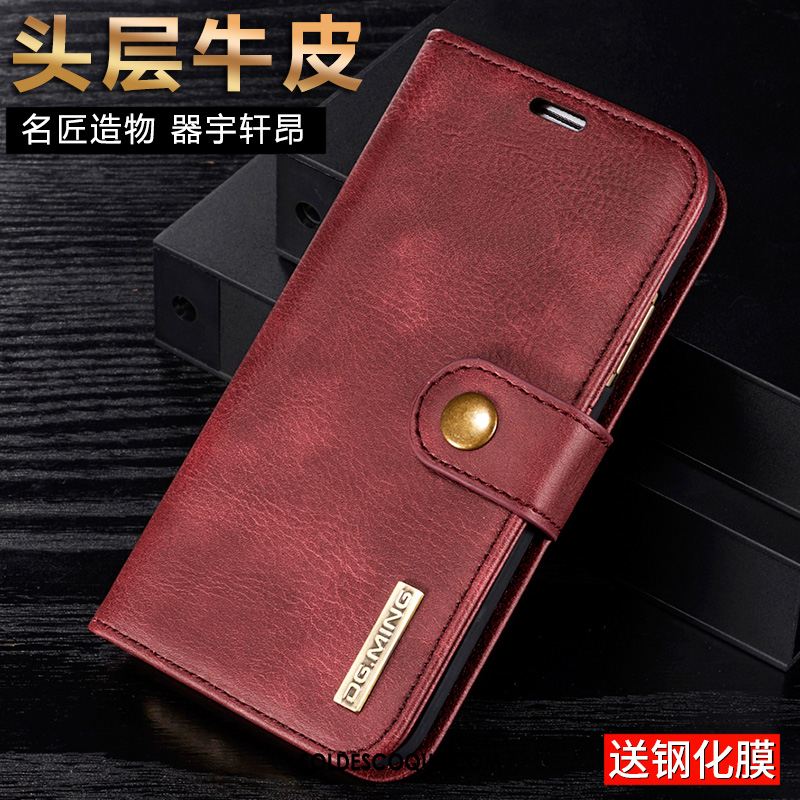 Coque Huawei Nova 3e Étui En Cuir Vin Rouge Clamshell Téléphone Portable Tout Compris Pas Cher