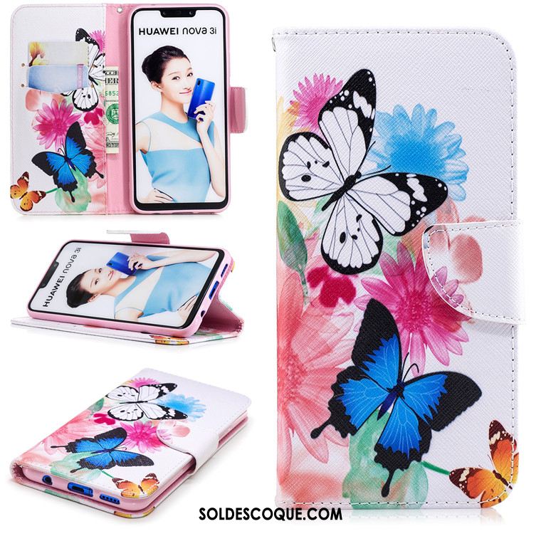 Coque Huawei Nova 3i Dessin Animé Protection Étui En Cuir Clamshell Fluide Doux Soldes