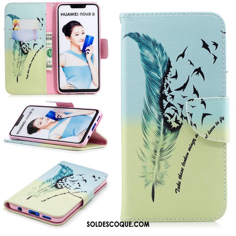 Coque Huawei Nova 3i Dessin Animé Protection Étui En Cuir Clamshell Fluide Doux Soldes