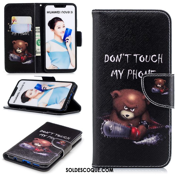 Coque Huawei Nova 3i Dessin Animé Protection Étui En Cuir Clamshell Fluide Doux Soldes