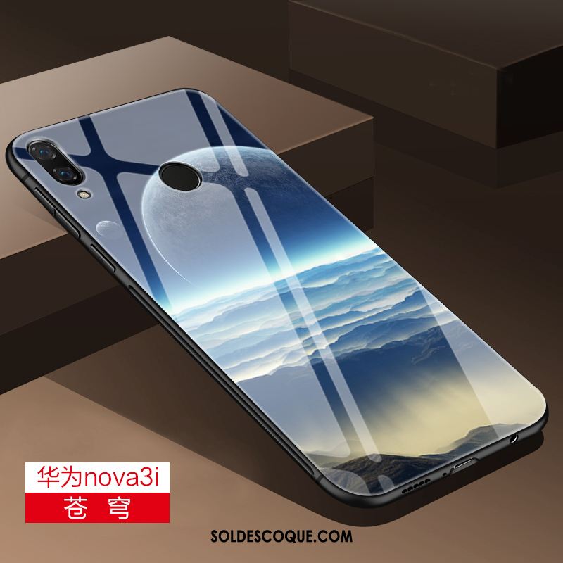 Coque Huawei Nova 3i Personnalité Silicone Bleu Protection Téléphone Portable Pas Cher