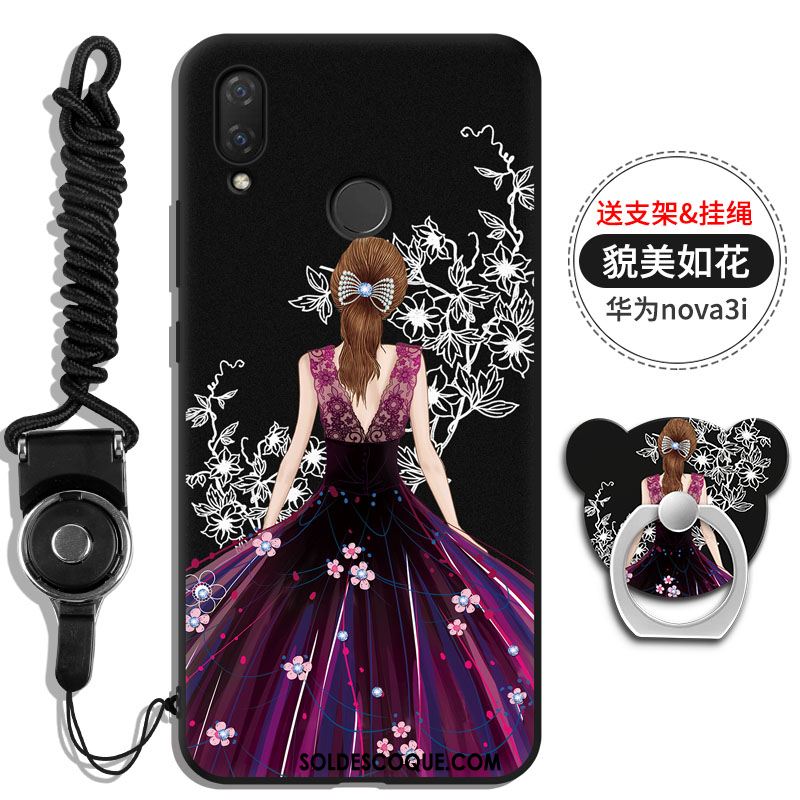 Coque Huawei Nova 3i Support Une Agrafe Rouge Strass Incruster Strass Pas Cher