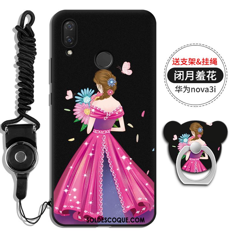 Coque Huawei Nova 3i Support Une Agrafe Rouge Strass Incruster Strass Pas Cher