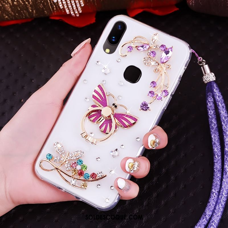 Coque Huawei Nova 3i Téléphone Portable Strass Créatif Étui Violet Soldes