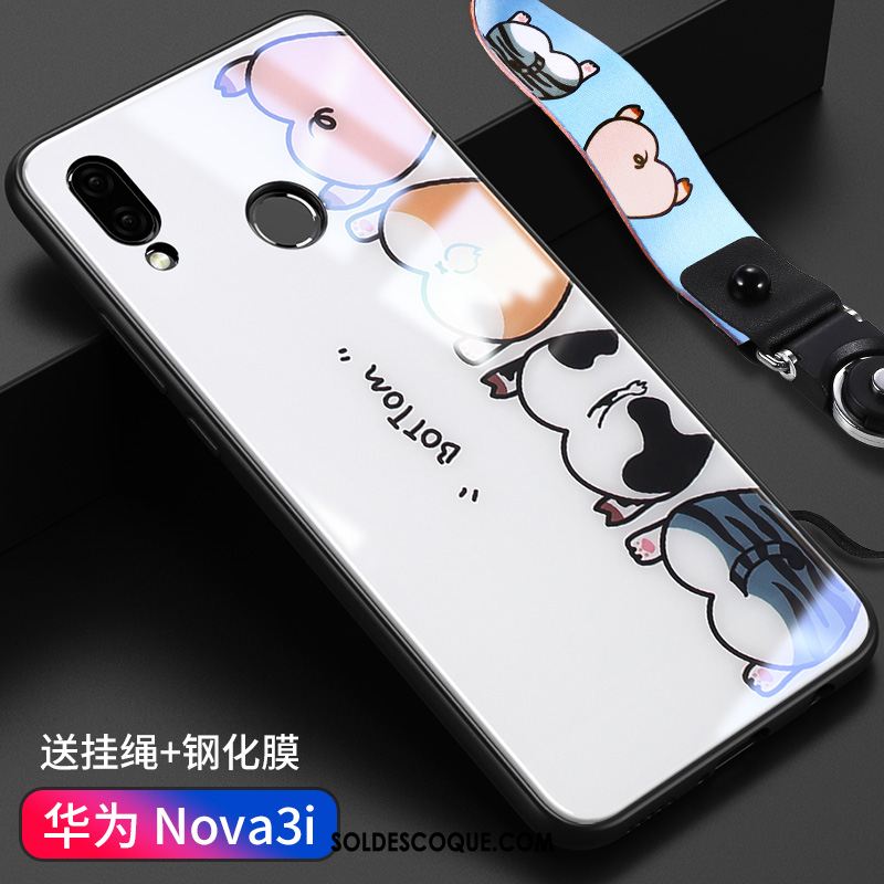 Coque Huawei Nova 3i Verre Étui Tout Compris Ornements Suspendus Incassable Housse En Ligne