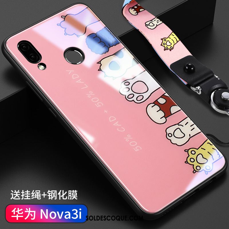 Coque Huawei Nova 3i Verre Étui Tout Compris Ornements Suspendus Incassable Housse En Ligne