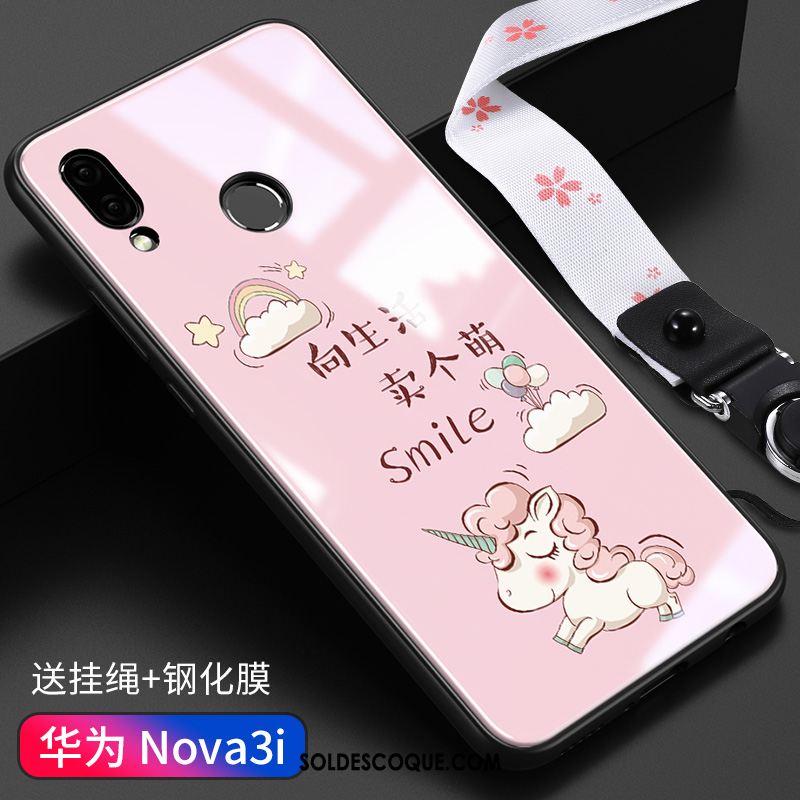 Coque Huawei Nova 3i Verre Étui Tout Compris Ornements Suspendus Incassable Housse En Ligne