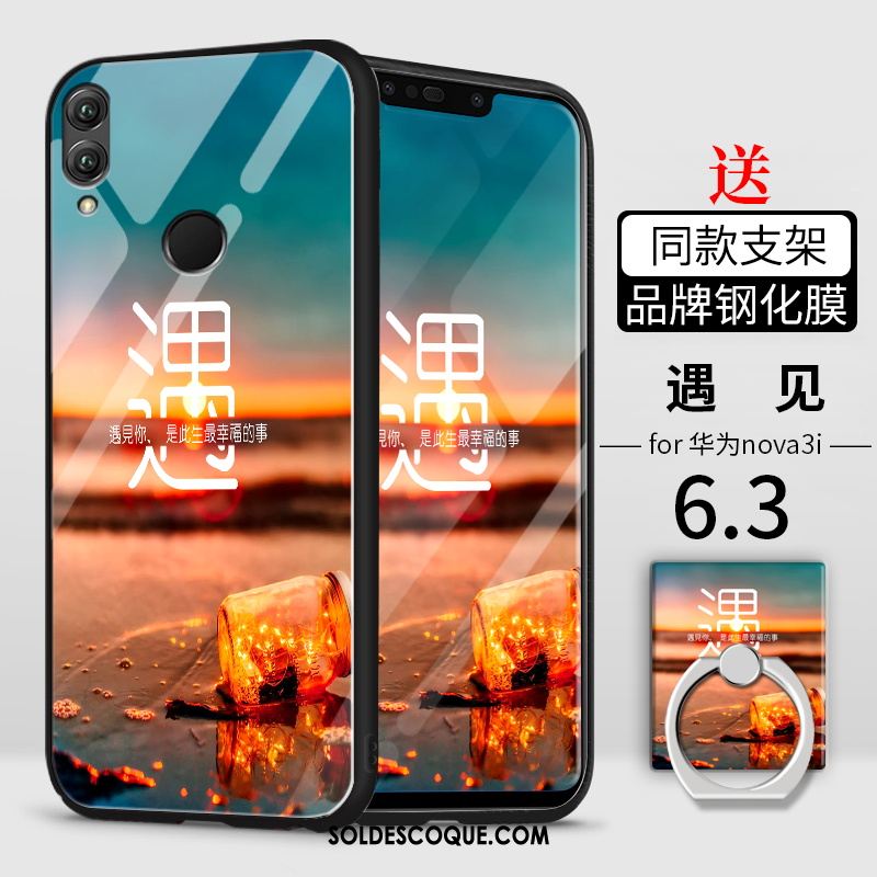 Coque Huawei Nova 3i Étui Créatif Net Rouge Incassable Protection Soldes