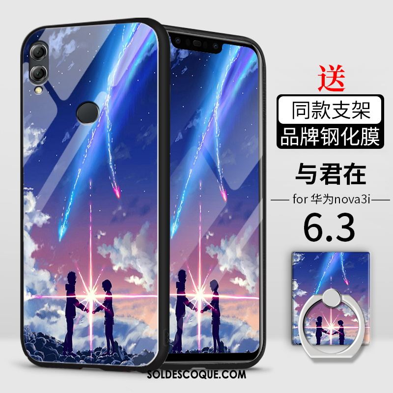 Coque Huawei Nova 3i Étui Créatif Net Rouge Incassable Protection Soldes