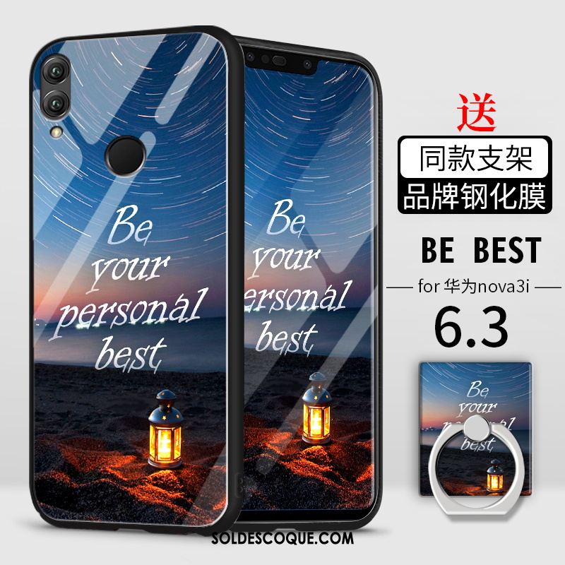 Coque Huawei Nova 3i Étui Créatif Net Rouge Incassable Protection Soldes