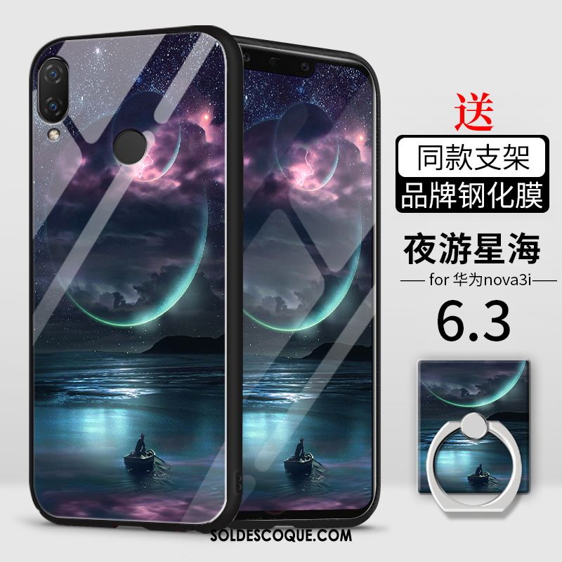 Coque Huawei Nova 3i Étui Créatif Net Rouge Incassable Protection Soldes