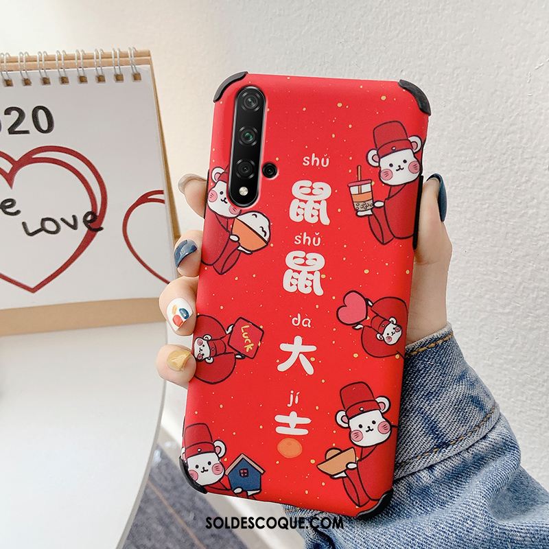 Coque Huawei Nova 5t Amoureux Dessin Animé Personnalité Rat Délavé En Daim En Ligne