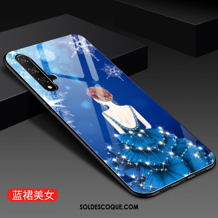 Coque Huawei Nova 5t Bleu Tendance Téléphone Portable Verre Mode En Vente