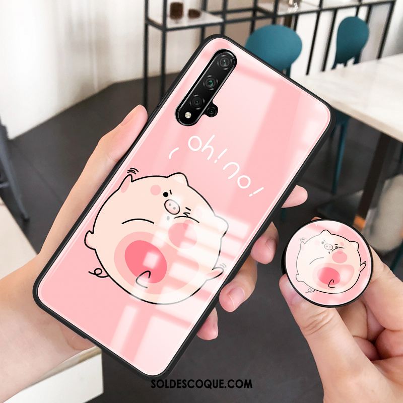 Coque Huawei Nova 5t Marque De Tendance Miroir Téléphone Portable Verre Dessin Animé Pas Cher