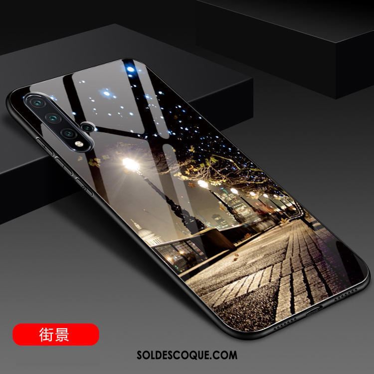 Coque Huawei Nova 5t Noir Verre Silicone Incassable Étui Pas Cher