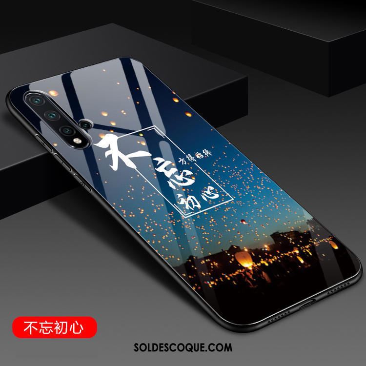 Coque Huawei Nova 5t Noir Verre Silicone Incassable Étui Pas Cher