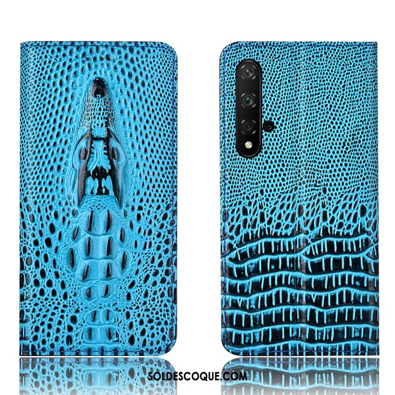 Coque Huawei Nova 5t Protection Étui Crocodile Incassable Cuir Véritable Soldes