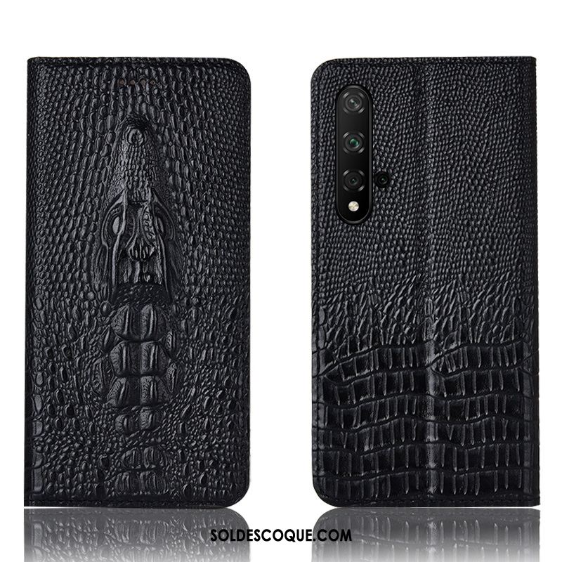 Coque Huawei Nova 5t Protection Étui Crocodile Incassable Cuir Véritable Soldes